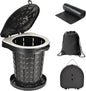 KPR Upgrade Retractable Portable Toilet Camping Toilet Lightweight and Height Adjustable Folding Travel Toilet Portable Potty for Adults Kids, Perfect for Travel,Camp,Car,Emergency Use
