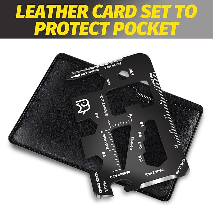 20-in-1 Credit Card Multitools - Stocking Stuffers for Adults, Christmas Gifts - Tools and Gadgets for Men, Women, Him, Dad, Husband, Boys, Teens