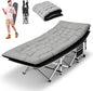 HABUTWAY Camping Cot, Portable Camping Cot for Adult, 28" Wide Sleeping Cot Max Load 600LBS with Thick Mattress and Carry Bag, Portable Camping Bed for Outdoor Camping/Office, Home Nap