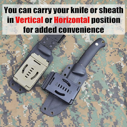 2-Pack Knife Belt Clip Outdoor Loops Gun Blade Sheath Tool Lock with Mounting Hardware, Mag Pouches Sheath Holster, Universal Utility EDC Belt Clip Camping DIY Clip Gun Holsters(Black)
