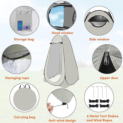 Pop Up Privacy Tent Shower Tent Changing Tent Portable Outdoor Camping Bathroom Toilet Tent Changing Dressing Room Privacy Shelters Room for Hiking and Beach Sun Shelter Picnic Fishing- Waterproof