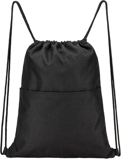 Vorspack Drawstring Backpack Water Resistant String Bag Sports Sackpack Gym Sack with Side Pocket for Men Women