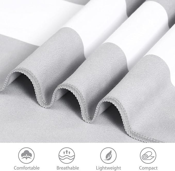2 Packs Microfiber Oversized Lightweight Thin Beach Towel Sandproof Compact Quick Dry Clearance Towels Extra Large Sand Free Pool Travel Beach Essentials Accessories Women Adult Gift Blue Grey