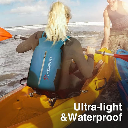Piscifun Dry Bag Waterproof, Lightweight Dry Backpack with Waist Pouch and Phone Case for Kayaking, Boating 10L 20L 30L