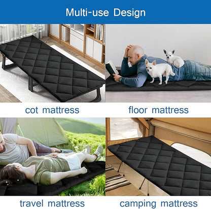 Cot Mattress Pad (Improved Thickness) Quilted Cot Pads for Camping, Sleeping Mattress Topper 30" X 75" for Camp/Rv Bunk/Narrow Twin Beds