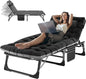 ABORON Folding Camping Cot for Adults, Heavy Duty 3-in-1 Bed for Guest Sleeping, Adjustable Double-Layer 1200D with Mattress & Carrying Bag for Home, Office, Vacation, Hospital Use