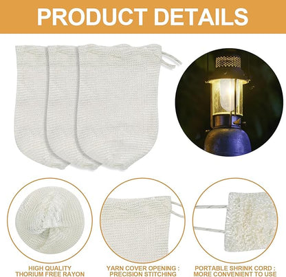 1Pcs Lantern Glass Replacement with 10Pcs Propane Lantern Mantles Compatible with Coleman Fueled Lanterns, Clear Lantern Globe, Reusable Lantern Parts for Camping Hiking Outdoors Lighting