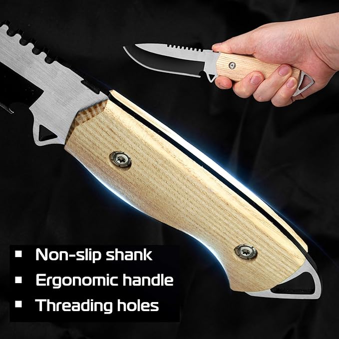 1PC outdoor multifunctional cutting knife, EDC convenient straight knife, fixed blade, multi-purpose camping and hiking survival knife