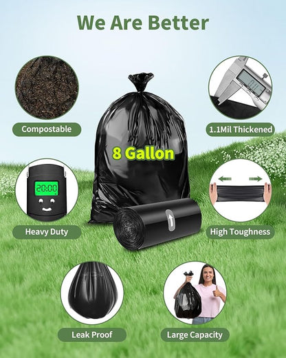50 Portable Toilet Bags, Thick Biodegradable Camping Toilet Bags for Portable Potty, 8 Gal Compost Toilet Waste Bags Potty Bags for 5 Gallon Bucket Toilet Seat Adults Outdoor, 1.1 Mil
