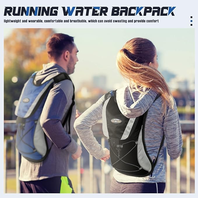 3 Pack Hydration Backpack Pack with 2L Water Bladder, Hydration Pack with Hydration Bladder Hiking Running Cycling Biking Water Backpack Bag for Men and Women