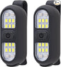2 Pack Clip on Flashlights, Running Light for Runners Rechargeable Safety Lights for Walking at Night Hands Free Flashlight Portable LED Work Light Warning Flashing Camping Hiking Walking Dog Black