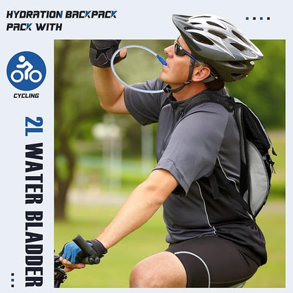 3 Pack Hydration Backpack Pack with 2L Water Bladder, Hydration Pack with Hydration Bladder Hiking Running Cycling Biking Water Backpack Bag for Men and Women