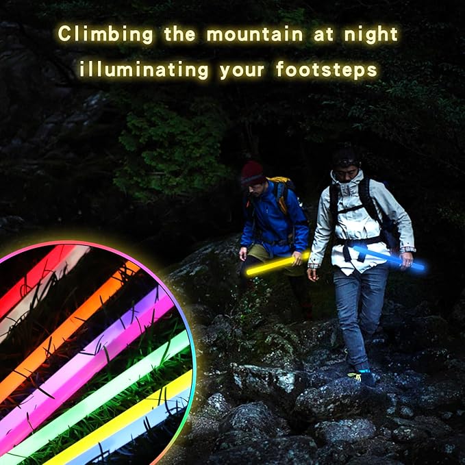 20 Pcs Big Glow Sticks 14 Inch Industrial Grade 8 Colors Glow Sticks Bulk Jumbo Light Stick Emergency Large Glow Sticks glow in the dark for Camping Accessories, Hurricane, Earthquake, Survival Kit