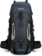 60L Hiking Backpack Large Waterproof Camping Backpack for Men and Women Lightweight Frameless Backpacking Backpack with Rain Cover (Navy Blue)