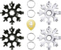 18-in-1 Snowflakes Multi Tool, Stainless Steel Keychain Multitool Portable Snowboarding Screwdriver -Bottle Opener for Christmas Gift for Mens