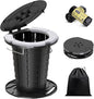 BLIKA Upgraded Retractable Portable Toilet with Cushion, 300LBS Adjustable Height Folding Toilet with Paper Holder, Travel Toilet Portable Camping Toilet, Soft Portable Toilet for Camping/Car