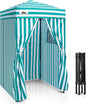 EAGLE PEAK Flex Ultra Compact 4x4 Pop-up Canopy, Sun Shelter, Changing Room, Portable Privacy Canopy Cabana for Pool, Fashion Photoshoots, or Camping, 4x4 ft, White/Light Blue