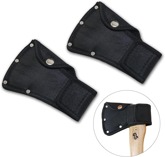 2Pcs Hatchet Cover for 1-1/4lb Axe, Black Ax Head Sheath Holster for Outdoor Hiking Camping Blade Protection, Double Snap Hatcher Blade Protector