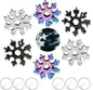 18-in-1 Snowflake Multi Tool Portable Stainless Steel Snowflake Bottle Opener/Flat Phillips Screwdriver Kit/Wrench Tools for Outdoor Camping Tool ,Christmas Gift (2Silver+2Black +2Colorful)