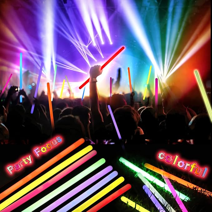 20 Pcs Big Glow Sticks 14 Inch Industrial Grade 8 Colors Glow Sticks Bulk Jumbo Light Stick Emergency Large Glow Sticks glow in the dark for Camping Accessories, Hurricane, Earthquake, Survival Kit