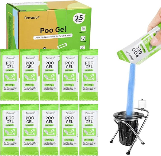 Portable Toilet Powder, Fast-Absorbing Camping Toilet Chemicals, for Camping Outdoor Recreation Portable Toilet Rapidly Biodegradable Eco Poo Gel, Liquid Waste Gelling and Deodorizing Powder
