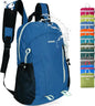 15L Highly Water-resistant Hiking Daypack, Small Backpack Travel Outdoor, Lightweight Day Pack with Tool Loops(Dark Blue)
