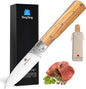4.5" Folding Utility Knife 440A Stainless Steel Blade Natural Olive Handle Pocket Foldable Fruit knife peeling knife for Outdoor Camping Activities