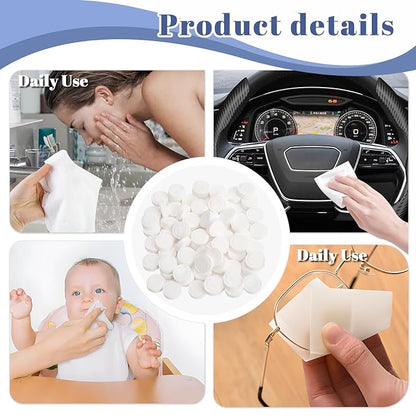 MCPINKY Compressed Towels, 130PCS Travel Hiking Toilet paper Portable Washcloth with Tube Containers Camping Wipes for Home Beauty Outdoors Hiking