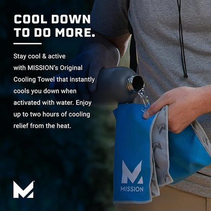 MISSION Original Cooling Towel, Etched Camo Crockery - Soft, Durable Microfiber - Cools Up to 2 Hours - UPF 50 Sun Protection - Machine Washable
