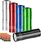 5 Pack of Flashlights 9 LED Mini Aluminum Flashlight Bulk with Lanyard 15 AAA Batteries Included Assorted Colors Handheld Flashlights for Hurricane Supplies Camping, Night Reading, Cycling