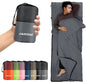 Sleeping Bag Liner, Travel Sheets & Adult Sleep Sack, Ultralight and Portable Summer Sleeping Bag - Ideal for Backpacking, Hotels and Hostels, Business Trips, Camping