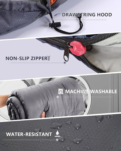 Sleeping Bags for Adults Backpacking Lightweight Waterproof- Cold Weather Sleeping Bag for Girls Boys Mens for Warm Camping Hiking Outdoor Travel Hunting with Compression Bags