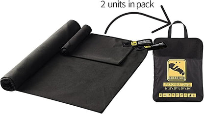 2 Pack Quick Dry Towels for Travel and Beach-Lightweight and Compact Microfiber Towel Set, Ideal for Yoga,Gym,Camping and Sports-Absorbent and Fast Drying with Sweat and Swim Towels