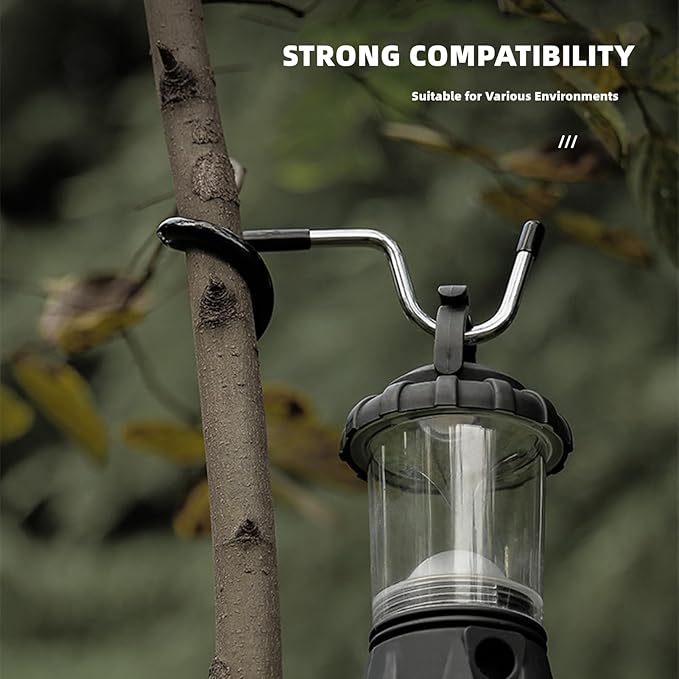 Camping Lantern Hook 3 Pcs Outdoor Tent Light Lamp Hanger Multi-Purpose Camping S Shape Lamp Hanger Versatile Light Pole Hooks Stainless Steel Non-Slip Water Bottle Cup Holder for Fishing Hunting