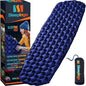 Inflatable Mat for Camping - Ultralight Sleeping Pad for Campings and Backpackings - Compact Air Mattress - Camping Mat with Tear-Resistant Ripstop Nylon - 73.5" x 21.5" - Blue