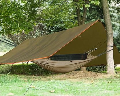FREE SOLDIER Waterproof Portable Tarp Multifunctional Outdoor Camping Traveling Awning Backpacking Tarp Shelter Rain Tarp (Camo 10×10.5ft)