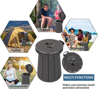Portable Toilet for Adults, Extra Large 16.5in Height Portable Camping Toilet, Multi-Functional Mobile Toilet, Weight Capacity of 440 pounds, Convenient to Carry, Suitable for Camping, Car