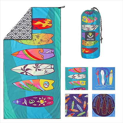 4Monster Microfiber Beach Towel Quick Dry,Super Absorbent Lightweight Travel Towel for Swimmers, Sand Free Camping Towel, Beach Towels for Pool, Swim, Water Sports,Yoga,Gym,Backpacking