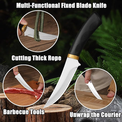 6.69'' Camping Knife Knife with Sheath,Stainless Steels Fixed Blade Knives for Men,Cool Pocket Knife Gifts for Men Women