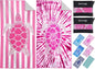 2 Packs Microfiber Oversized Lightweight Thin Beach Towel Sandproof Compact Quick Dry Clearance Towels Extra Large Sand Free Travel Beach Essentials Accessories Women Adult Gift Pink Turtle Vortex