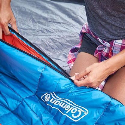 Coleman Kompact Cool-Weather Sleeping Bag, 20°F/30°F/40°F Adult Sleeping Bag with Heat Retention, Stuff Sack, & Snag-Free Zipper