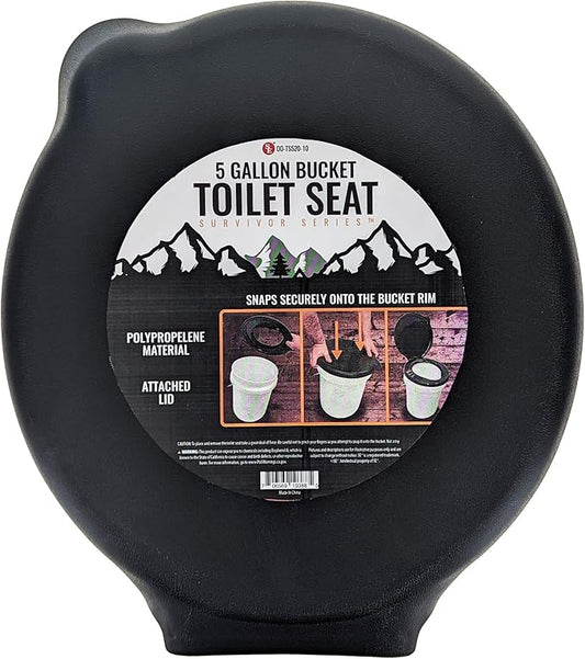 SE Portable Black Plastic Toilet Seat Lids, Fits a 5 Gallon Bucket, Great for Camping, Outdoor Activities, or for Emergencies