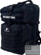 45L Elite Tactical Backpack | 3X Stronger Work & Military Backpack | Water Resistant and Heavy Duty | 3 Day MOLLE Bug Out Bag (Carbon Black)