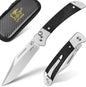 LOTHAR Falcon Pocket Knife, 2.98" 14C28N Steel Blade EDC Knife, G10 Handle, Pocket Folding Knife with Clip, Button Lock Knife, Gifts Pocket Knife for Men Women