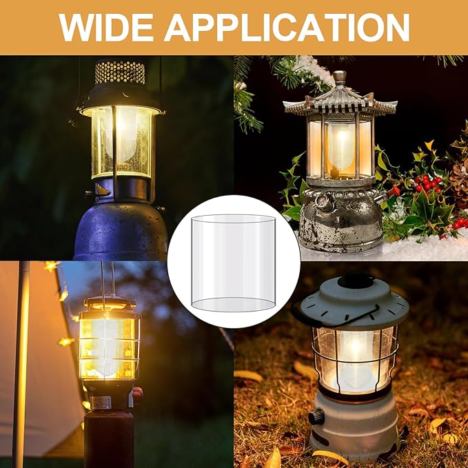 1Pcs Lantern Glass Replacement with 10Pcs Propane Lantern Mantles Compatible with Coleman Fueled Lanterns, Clear Lantern Globe, Reusable Lantern Parts for Camping Hiking Outdoors Lighting