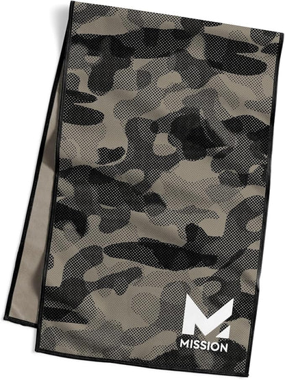 MISSION Original Cooling Towel, Etched Camo Crockery - Soft, Durable Microfiber - Cools Up to 2 Hours - UPF 50 Sun Protection - Machine Washable