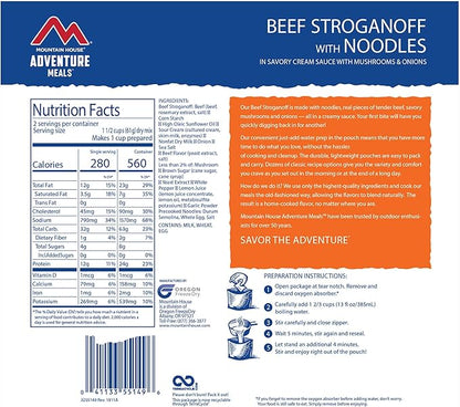 Mountain House Beef Stroganoff with Noodles | Freeze Dried Backpacking & Camping Food | 2 Servings