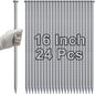 VVOKGO 16 Inch Rebar Stakes 1/2 Inch Diameter Galvanized Steel Ground Anchors Heavy Duty，Metal Asphalt Anchoring Spikes for Speed Bump, Handicap Threshold Ramps，Parking Limits Curb and Tent (24 Pack)