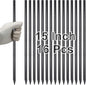 VVOKGO 15 Inch Rebar Stakes (16pcs) Ground Anchors Steel Plant Support Garden Stake Metal Straight Camping Spikes with Chisel Point End, Black