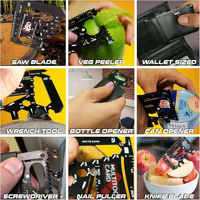 37-in-1 Credit Card Multitool Black Set Men's Gifts for Birthday. Wallet Credit Card Size Multi Tool Gift. Wallet Tool Card All Purpose Tool Gifts for Dad. Cool Tool Gifts For Men Who Want Nothing